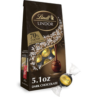 Lindt Lindor 70% Extra Dark Chocolate Truffles, Dark Chocolate Candy With Smooth, Melting Truffle Center, Great For Gift Giving, 5.1 Oz. Bag (6 Pack)