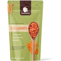 Gourmanity Dried Carrots, Premium Quality Shredded Carrots, Fresh-Tasting And Easy To Use, Adds Flavor, Color And Texture To Soups, Stews And Ramen, All Natural, Resealable Bag, 1 Lb