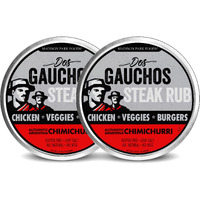 2-Dos Gauchos Steak Rub Argentine Chimichurri Seasoning - Easy Chimichurri Sauce And Authentic Marinade - Argentina Food And Gifts, Grill, Smoke, Roast, Natural Gluten Free Low Salt No Sugar Or Msg, Madison Park Foods, 2.75 Ounce Spice Tin