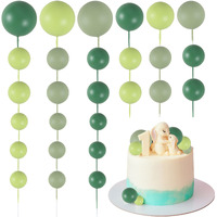 Gyufise 30Pcs Mini Balloon Cake Topper Foam Ball Cake Picks Faux Pearl Balls Diy Cake Decoration For Baby Shower Wedding Anniversary Birthday Party Supplies Green Dark Green Light Green