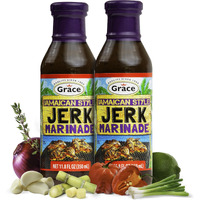 Grace Jamaican Jerk Marinade Sauce 11.8Oz - 2 Pack Jamaican Jerk Seasoning Marinade For Jerk Chicken Marinade Oxtail Seasoning Fish & Vegetables - Jerk Seasoning Jamaican Style - Caribbean Jerk Sauce