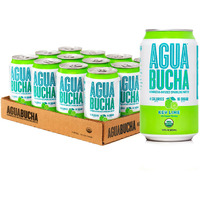 Mother Kombucha Agua Bucha | Kombucha Powered Sparkling Water | Key Lime Flavor | Light & Delicious | Vitamin Rich & Only 4 Calories | Usda Organic | No Artificial Ingredients |12 Fl Oz (12 Pack)