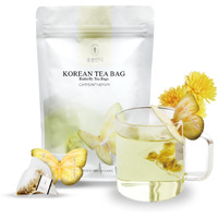 Kkokdam Butterfly Tea Bags - Chrysanthemum - Korean Gift Set, Decaf Tea Bags, Fancy Tea Bags, Unique Tea Bags, Iced Tea Bags For Fancy Tea Sets - Butterfly Tea Bag Gift Set - 10 Korean Tea Bags