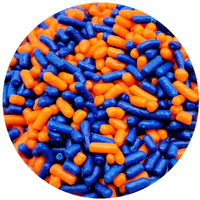 Ncs Orange And Dark Blue Edible Jimmies Mix Sprinkles, 8 Ounces - Great For Cupcakes, Cookies, Cakes, Cakes Pops