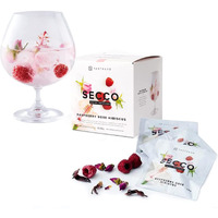 Secco Raspberry Rose Hibiscus Infusion - Botanical Sachets For Gin & Tonic, Cocktail, Mocktail & Vodka Mixers - Alcohol Infusion For All Home Bartending Enthusiasts - Bar Gift - Box Of 8 Packets