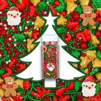 Lebery 1 Bottle Christmas Sprinkles Holiday Sprinkle Mix Christmas Tree Santa Claus Sprinkles Christmas Jimmies Red And Green Sprinkle Edible Christmas Cake Sprinkle For Cookie Baking Decorating