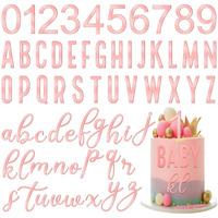 124 Pcs Acrylic Number Alphabet Cake Topper Diy Personalized Name Cupcake Toppers With A-Z Letter Custom Your Birthday Party Cake Topper 0-9 Number Cake Decoration For Wedding Baby Shower (Rose Gold)