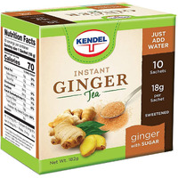Kendel Instant Ginger Drink With Sugar, Made From Real Ginger Crushed Into Fine Powder, Contains Cane Sugar, May Aid Digestion, Can Be Enjoyed Hot Or Cold, Caffeine Free (10 Sachets Per Box)