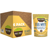 Miracle Noodle High Protein Egg White Noodles - Spaghetti - Low Carb & Low Calorie - Ready To Eat - 3.5 Ounce (Pack Of 6)