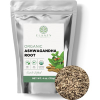 Organic Ashwagandha Root 4 Oz. (113G), Usda Certified Organic Ashwagandha Root Herb, Ashwaganda Root Loose Leaf Tea, Dried Withania Somnifera, Cut & Sifted