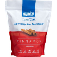Epic Xylitol Chewing Gum - Sugar Free & Aspartame Free Chewing Gum Sweetened W/Xylitol For Dry Mouth & Gum Health (Cinnamon, 1000-Piece Bag, 1 Bag)