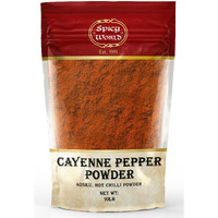 Spicy World Cayenne Pepper Powder Ground Chili Pepper 10 Pound Bulk Bag - 40K Shu, Hot Chilli Powder