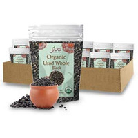 Jiva Organics Organic Urad Whole Black 2 Pound Bag - Black Gram Daal (Pack Of 12)