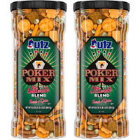 Utz Poker Mix - 20.5 Oz. Barrel (2 Count) - Crunchy Snack Mix With A Touch Of Spice, Perfect Party Snacks - Resealable Container - Cholesterol Free And Trans-Fat Free