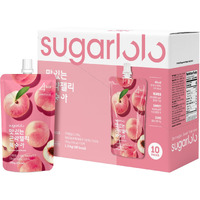 Sugarlolo Konjac Sweet Peach Jelly Snack - 5.29 Oz (150G) | 10 Pack | Only 4 Calories Per Pouch | Vegan Jello With Zero Sugar | Low Calorie Korean Snacks