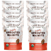 Lark Ellen Farm Unsalted Walnuts, Raw Sprouted Healthy Snack, Keto, Certified Usda Organic, Gluten-Free, Vegan, Individual Whole Nuts (10 Oz, 6 Pack)