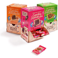 Michel Et Augustin Changemaker Chocolate Cookie Squares Variety Box Set, Cookies Gift Basket, Bulk Snacks, Chocolate Gift Box, 3-Pack, 40 Cookies Each