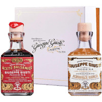 Giuseppe Giusti Italian Balsamic Vinegar - Gran Deposito Aceto Balsamico Di Modena And White Balsamic Vinegar- Italian Gifts - White Vinaigrette Condiment -Aged Balsamic - Gift Set - Made In Italy