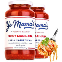 Yo Mama's Foods Keto Spicy Marinara Pasta Sauce - Pack Of (2) - No Sugar Added, Low Carb, Low Sodium, Gluten Free, Paleo Friendly, And Made With Whole, Non-Gmo Tomatoes.