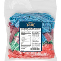 By The Cup Sour Belt 4 Flavor Variety 1.6 Pound Mix Of Berry Blue, Green Apple, Strawberry, And Wild Cherry