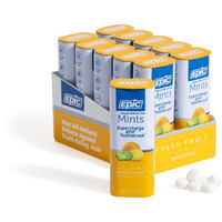 Epic Xylitol Mints - Sugar Free & Aspartame Free Mints Sweetened W/Xylitol For Dry Mouth & Gum Health (Fresh Fruit, 55-Piece Tin, 10 Tins)