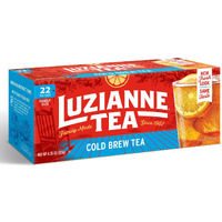 Luzianne Cold Brew Black Tea Bags, Family Size, Unsweetened, 22 Count Box, Specially Blended For Cold Brew In Water, Clear & Refreshing Home Brewed Southern Iced Tea