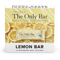 Truvani Plant Based Snack Bar | Lemon Bar 4 Pack | 6G Protein | Usda Organic And Vegan | The Only Bar | Dairy, Soy, And Gluten Free | Individually Wrapped