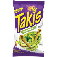Takis Guacamole Rolled Tortilla Chips, Guacamole Artificially Flavored, 9.9 Ounce Bag