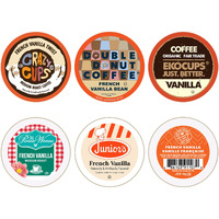 Perfect Samplers French Vanilla Coffee Pods Variety Pack, Medium Roast Coffee For Keurig K Cups Machines, Vanilla Coffee Pods Sampler, 30 Count