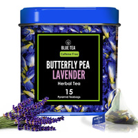 Blue Tea - Butterfly Pea Flower Tea - Lavender - 15 Count | Detoxifying Blend | Calming Tea - Caffeine Free - Flower Based - Herbal Tea | Eco-Conscious Tin Packaging