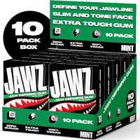 Jawline Chewing Gum (4 Month Supply) Mint - Define Your Jawline, Slim And Tone Your Face - Facial Exerciser For Men And Women - Sugar Free Hard Gum (10 Packs) (120 Pieces)