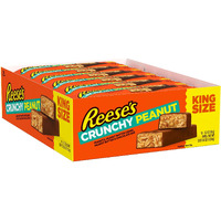 Reese's Crunchy Peanut Peanut Butter And Peanuts King Size, Candy Bars, 3.2 Oz (18 Count)