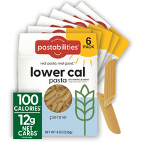 Pastabilities, Lower Calorie Pasta, Ruffles - 100 Calories/Serving Low Net Carbs, Low Calorie, Non-Gmo, High Fiber, Vegan, Plant-Based, Enhanced Nutrients, Delicious Taste & Texture (8 Ounce, 6 Pack)