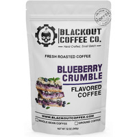 Blackout Coffee Blueberry Crumble Flavored Coffee, Medium Roast - Ground Coffee, Fresh Roasted In The Usa, 12 Oz Pouch