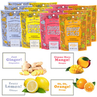 Gem Gem Ginger Candy Chewy Ginger Chews (Assorted Mix, 5.0Oz, Pack Of 12)
