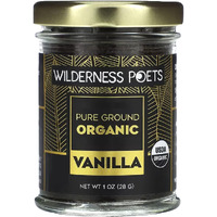 Wilderness Poets Pure Vanilla Powder - 100% Organic Ground Vanilla Beans - Tahitian Variety, Grade A | Potent, Super Aromatic, Perfect For Chefs, Baking, Ice Cream, Coffee Lattes, 1 Ounce (28 Grams)