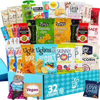 Deluxe Snacks Variety Pack For Adults - Vegan Snacks. [32 Count] | Holiday Gift Baskets | Healthy Snack Box | Care Packages For College Students
