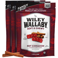 Wiley Wallaby Licorice 24 Ounce Classic Gourmet Soft & Chewy Australian Cinnamon Licorice Candy Twists, 3 Pack