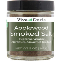 Viva Doria Applewood Smoked Sea Salt - Fine Grain, 5 Oz Glass Jar