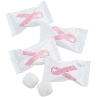 Pink Ribbon Awareness Buttermint Candy - 108 Individually Wrapped Pieces - Breast Cancer Awareness Candy Mints