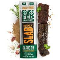 Made By True Garlic & Herb Biltong Slab - Grass Fed Beef Whole Jerky Slab (8 Oz, Pack Of 1) - High Protein All Natural Keto Meat Snack - Antibiotic-Free, Gluten Free & No Carb - (Uncut Charcuterie Slab)