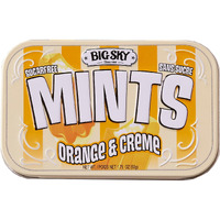 Big Sky Sugar Free Mints Orange & Cream | Sugarfree, No Artificial Colors Or Flavors | Kosher Certified, Vegan, Gluten Free | Aspartame & Xylitol Free | 50 Count Tin (Pack Of 6)