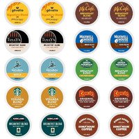 Light Roast Coffee K-Cups Sampler Variety, Includes Kahlua, Starbucks Veranda, Caribou Daybreak, Dounut House, Gevalia, Signature Blend, Mccafe, Green Mountain, Tully's, Maxwell House, And Kirkland Breakfast Blend