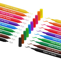 Fanika Edible Markers Food Coloring Pens 10 Colors, Double-Sided Fine Tip Food Grade Pens And Edible Marker For Cookies Decorating Fondant, Cakes, Frosting, Easter Eggs