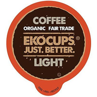 Ekocups Organic Light Roast Coffee Pods, Extra 30% More Coffee Per Cup, Artisan Fair Trade Gourmet Coffee Pods, Light Roast Coffee For Keurig K Cup Machines, Recyclable Pods, 80 Count