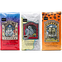 Raven's Brew Ground Variety Pack - 3 Delicious Flavors - Wicked Wolf, Three Peckered Billy Goat And Deadman's Reach - 12 Oz Each
