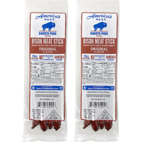 Dakota Pure Bison Meat Stick Pack Of 2 (8 Meat Sticks) Original Bison Jerky Sticks - Hormone And Antibiotic Free, 2 Pack
