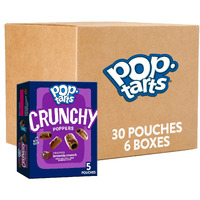 Pop-Tarts Crunchy Poppers Crunchy Filled Snack Pieces, Kids Snacks, On-The-Go Snacks, Frosted Brownie Crunch (6 Boxes, 30 Pouches)