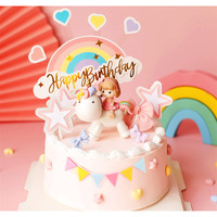 Jevenis Magical Unicorn Cake Decoration Girls Unicorn Birthday Decoration Rainbow Cake Topper Unicorn Party Favors Rainbow Birthday Decoration Birthday Cake Decoration For Girl