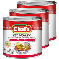 Chata Red Menudo Beef Tripe Stew With Hominy 25 Oz Can (Pack Of 3)